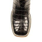James Alligator Belly Boots - Black - Square Toe (LG10)