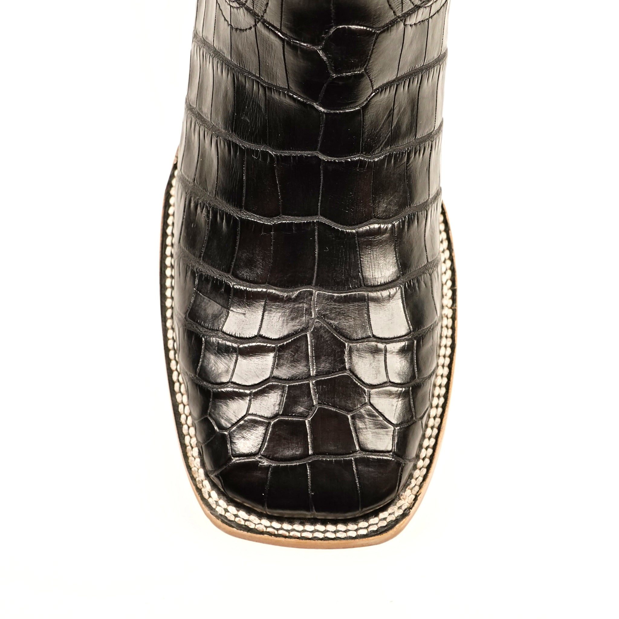 James Alligator Belly Boots - Black - Square Toe (LG10)