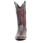 Rhodes Caiman Belly Boots - Black Cherry - Roper Toe (LM220)