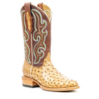 Ridge Ostrich Boots - Fawn - Roper Toe