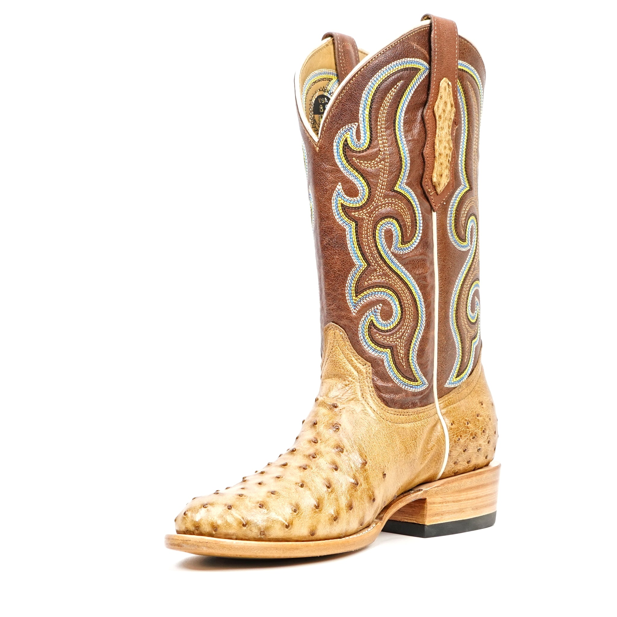Ridge Ostrich Boots - Fawn - Roper Toe