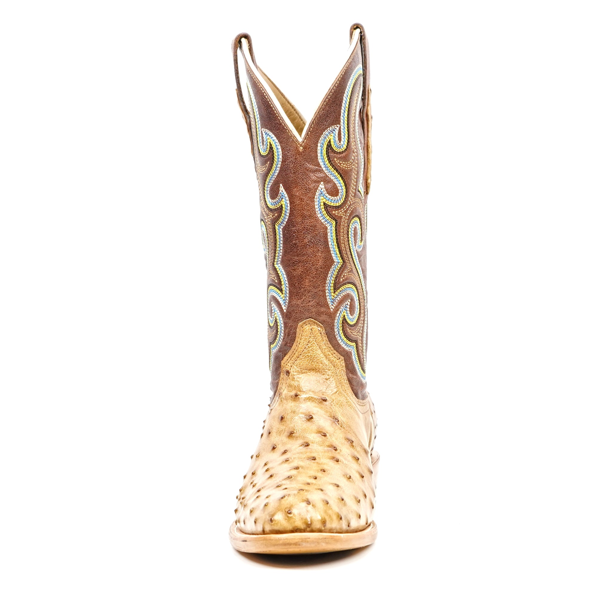 Ridge Ostrich Boots - Fawn - Roper Toe