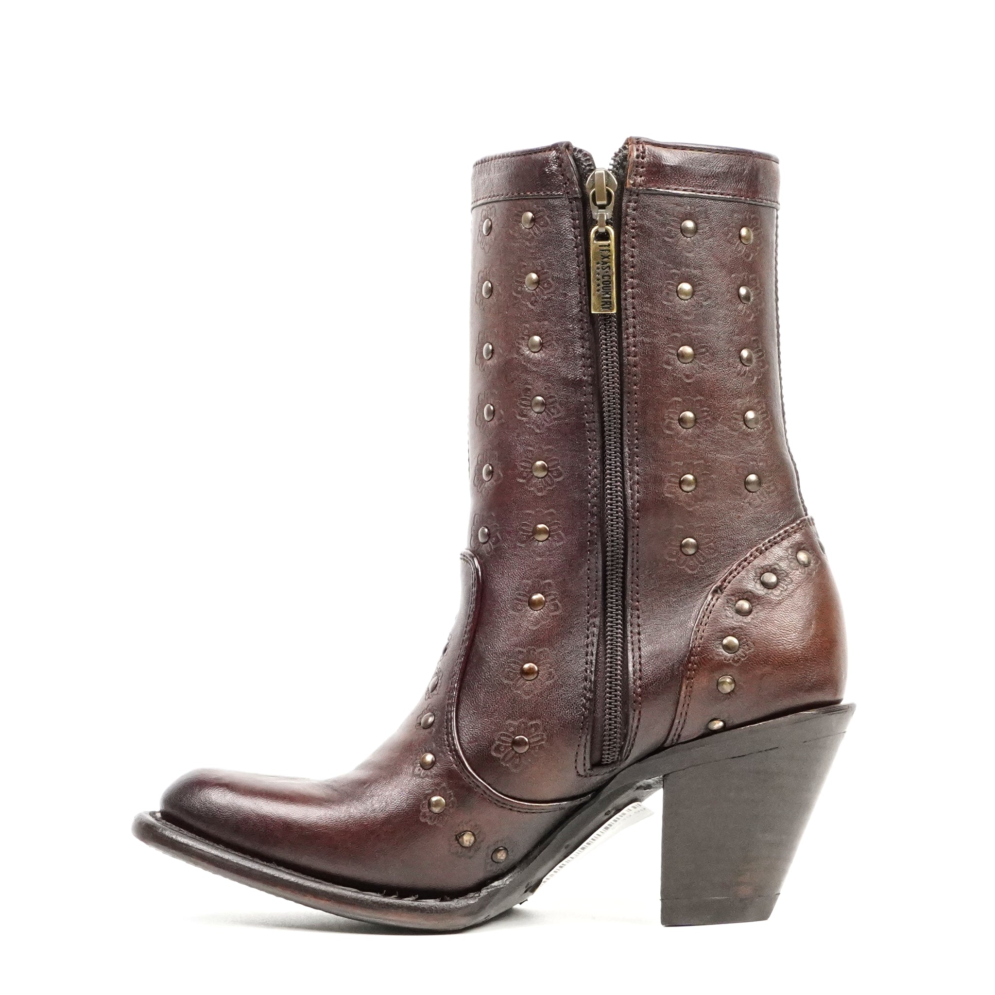 Anya Chocolate Brown Booties - J Toe
