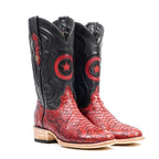 Tanner Python Boots - Red - Rodeo Toe (PT10)