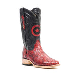 Tanner Python Boots - Red - Rodeo Toe (PT10)