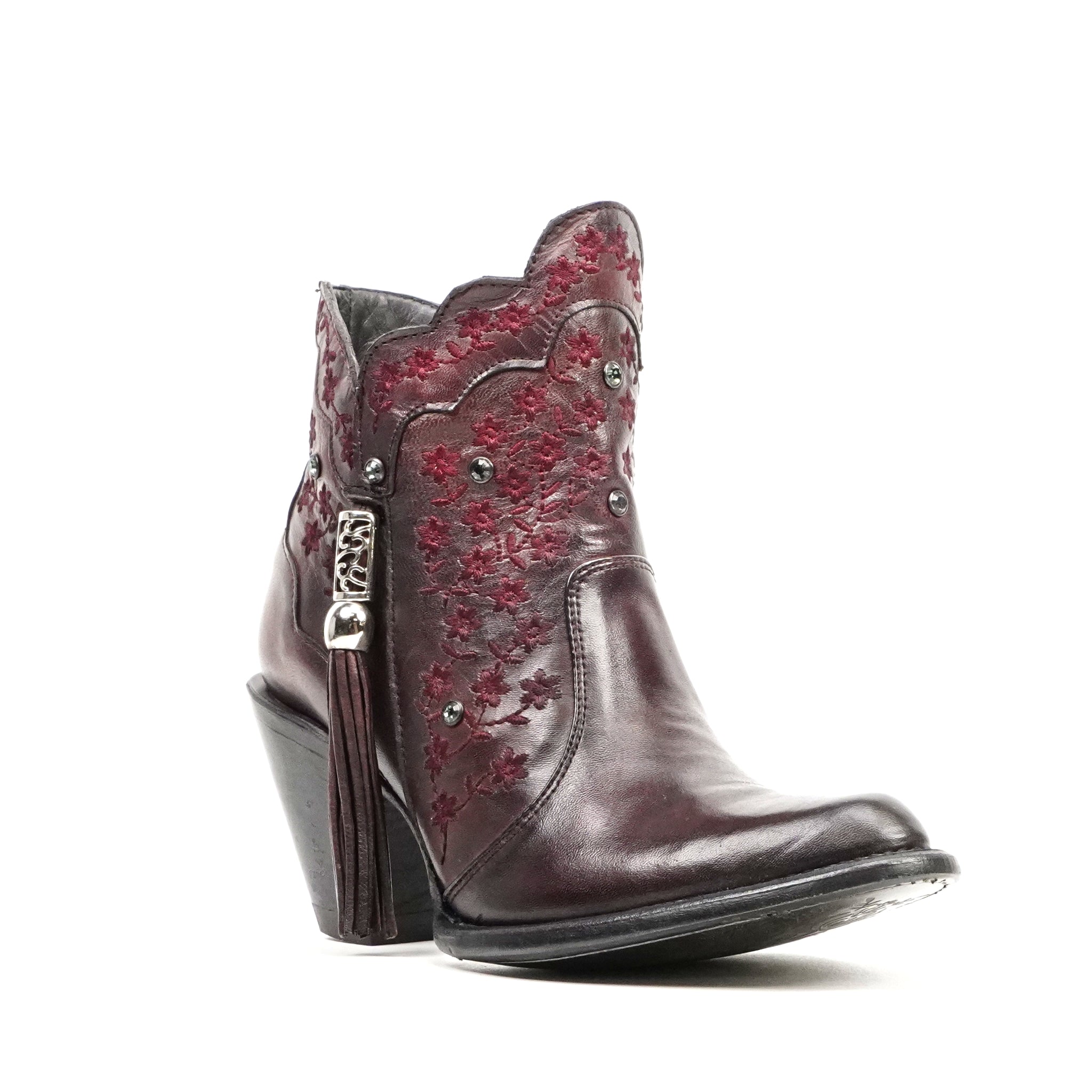 Ximena Wine Red Booties - J Toe