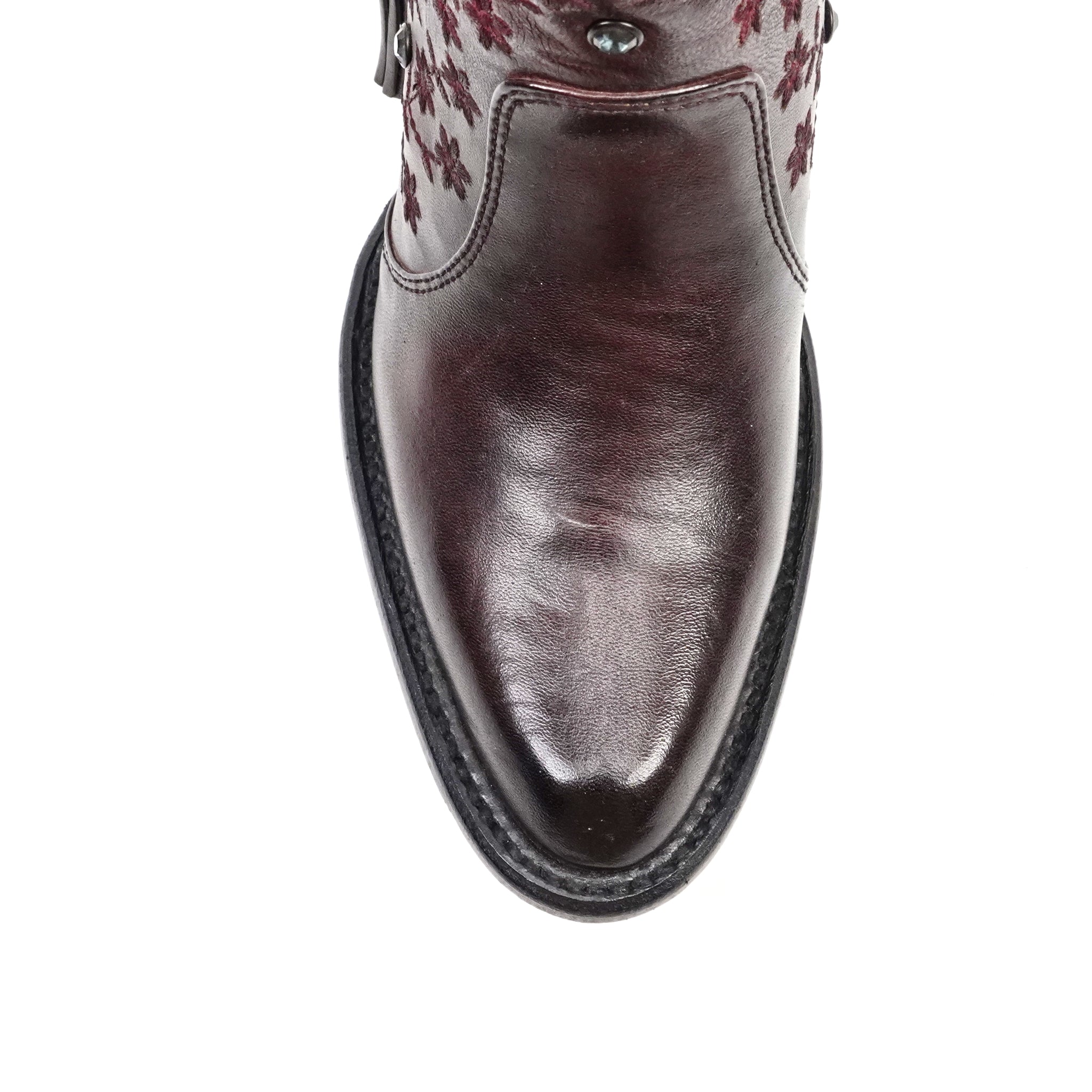 Ximena Wine Red Booties - J Toe