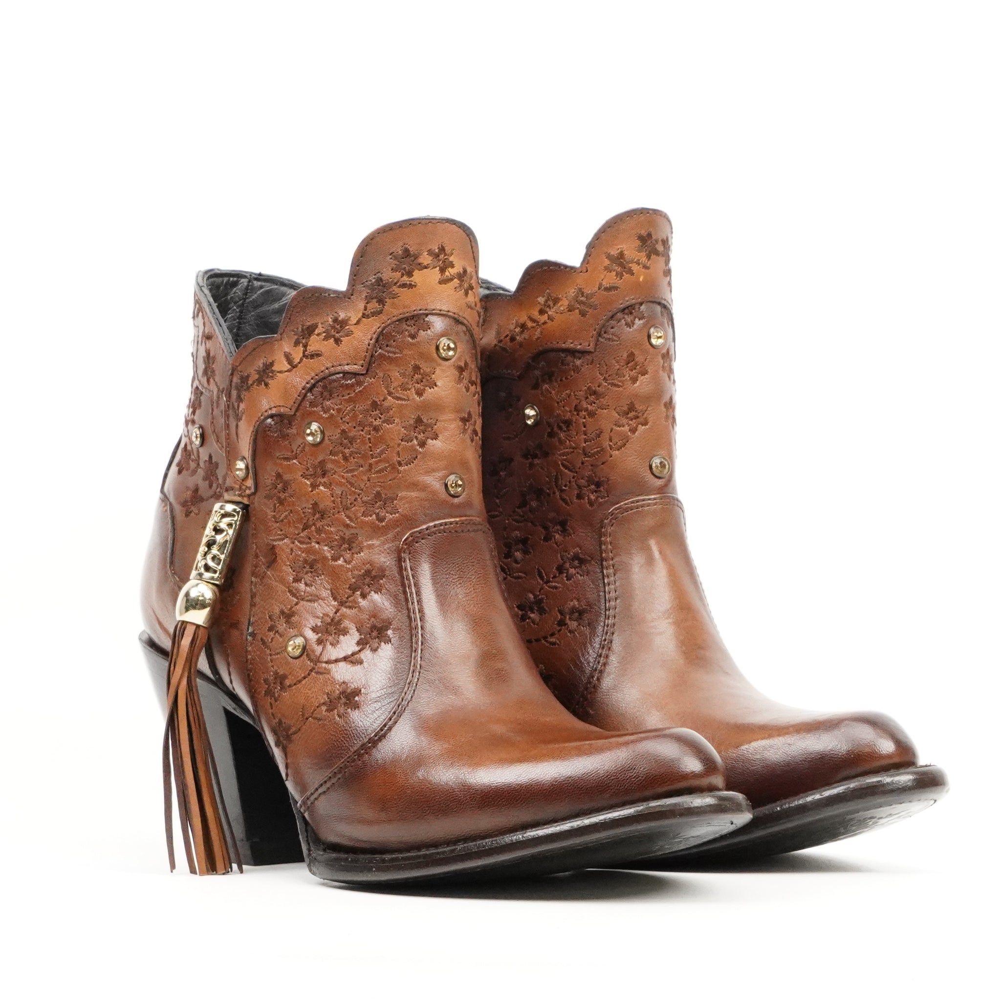Ximena Dark Honey Booties - J Toe