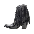 Austin Frills Black Booties - J Toe