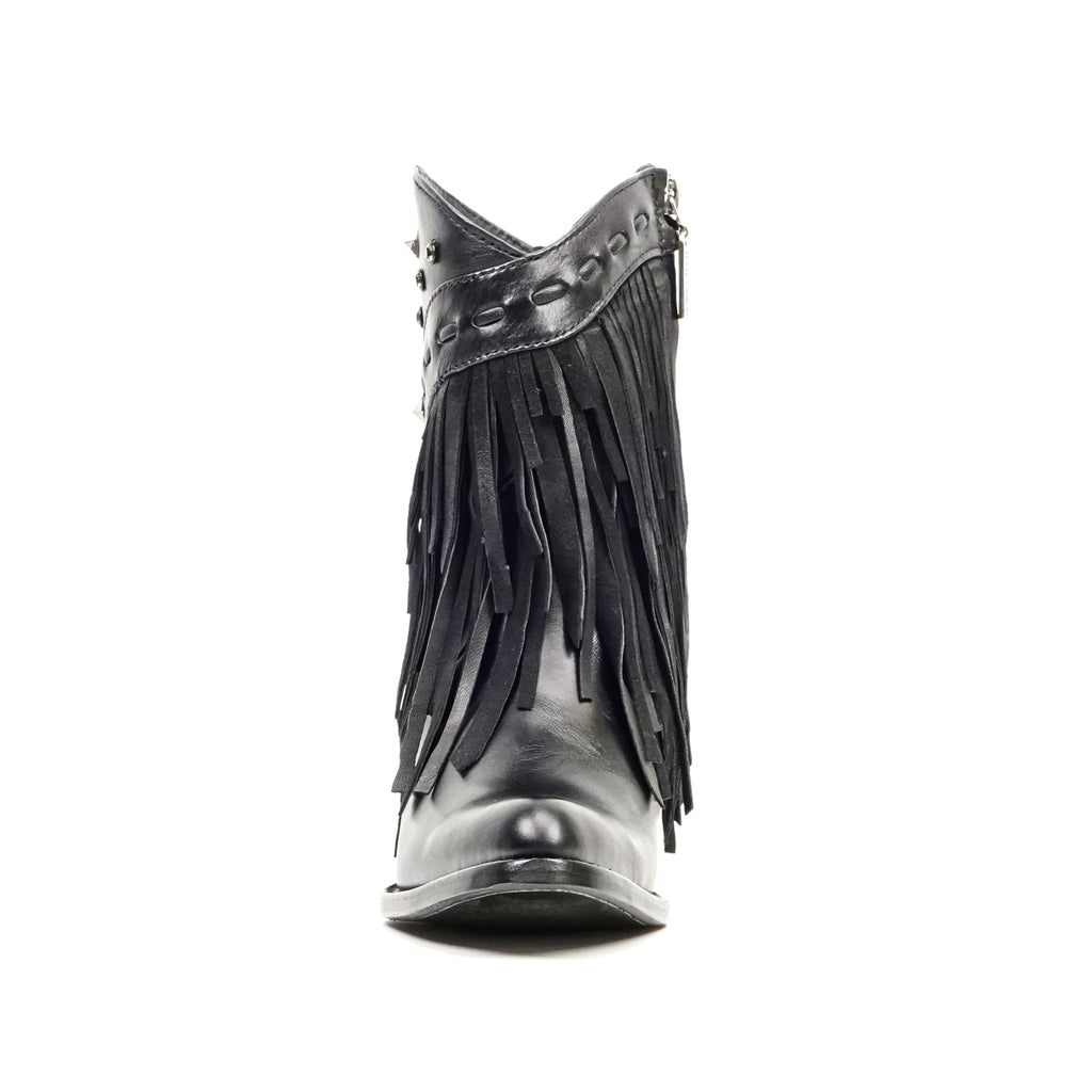 Austin Frills Black Booties - J Toe