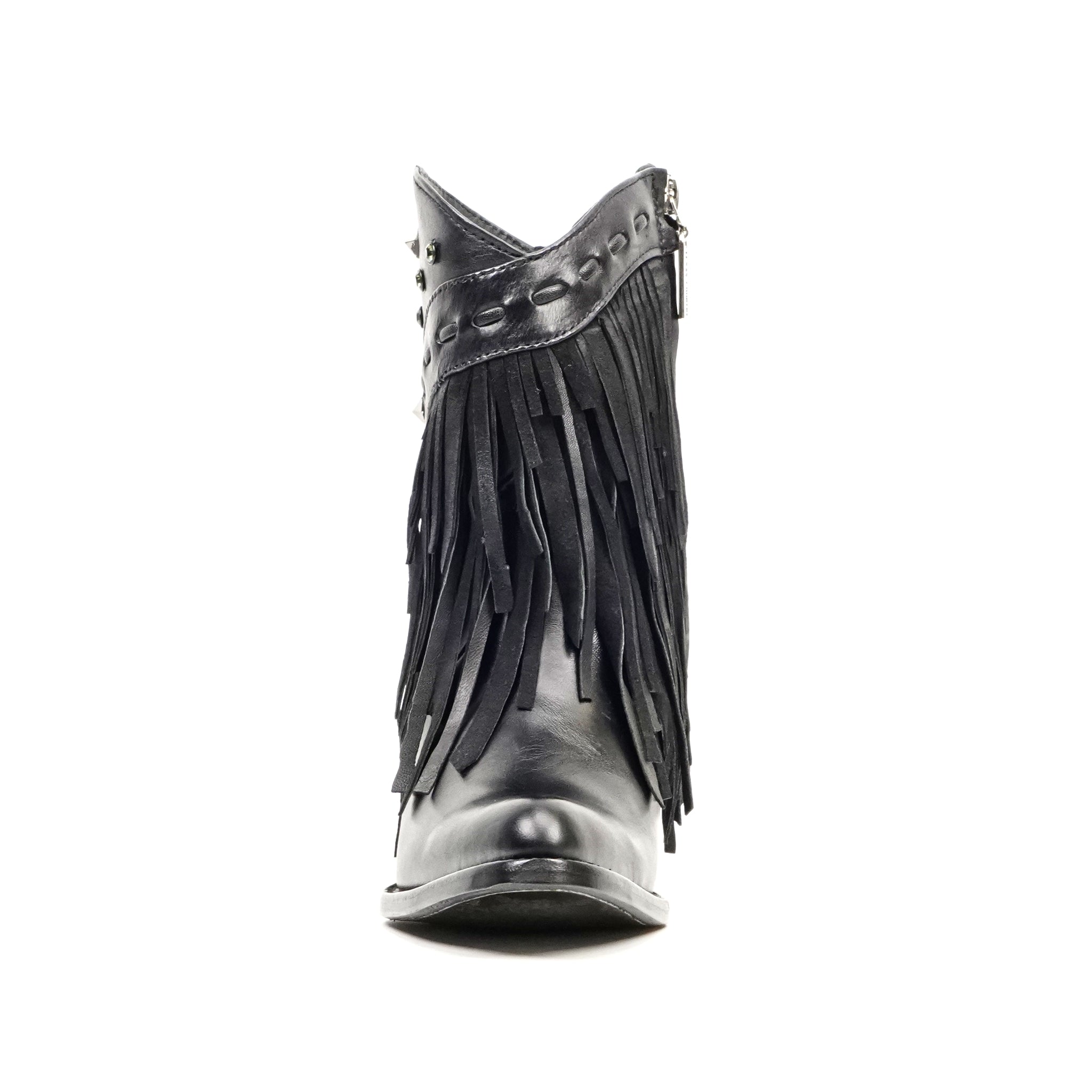 Austin Frills Black Booties - J Toe