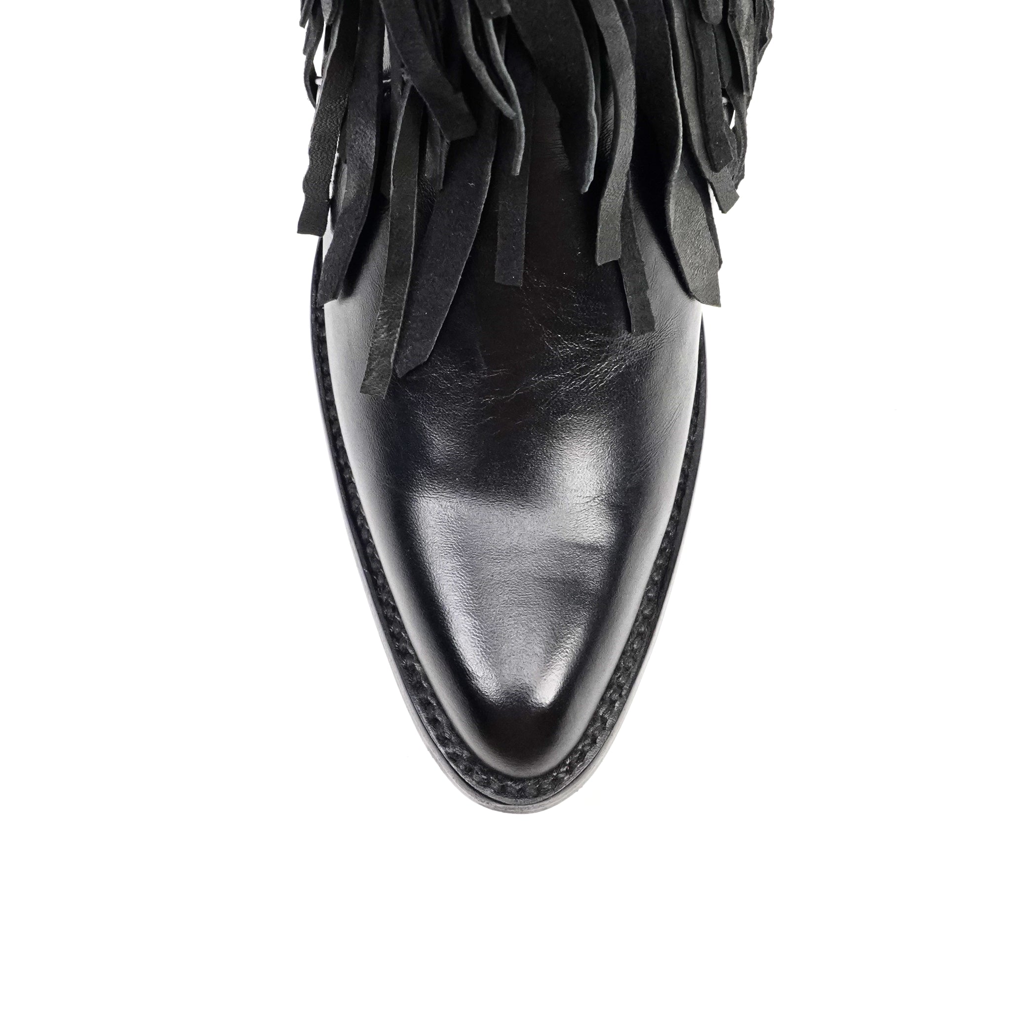 Austin Frills Black Booties - J Toe