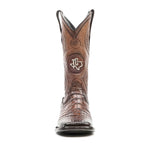 Platinum Alligator Lower Belly Boots - Tobacco - Square Toe