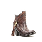 Valentina Chocolate Brown Booties - J Toe