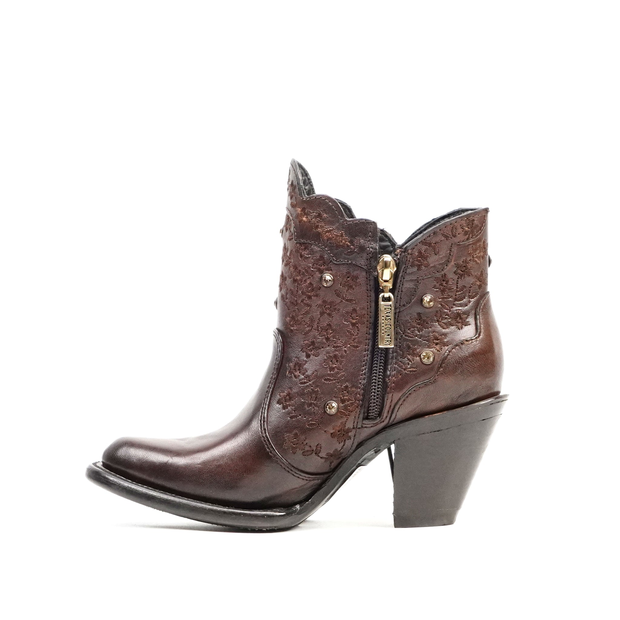 Valentina Chocolate Brown Booties - J Toe