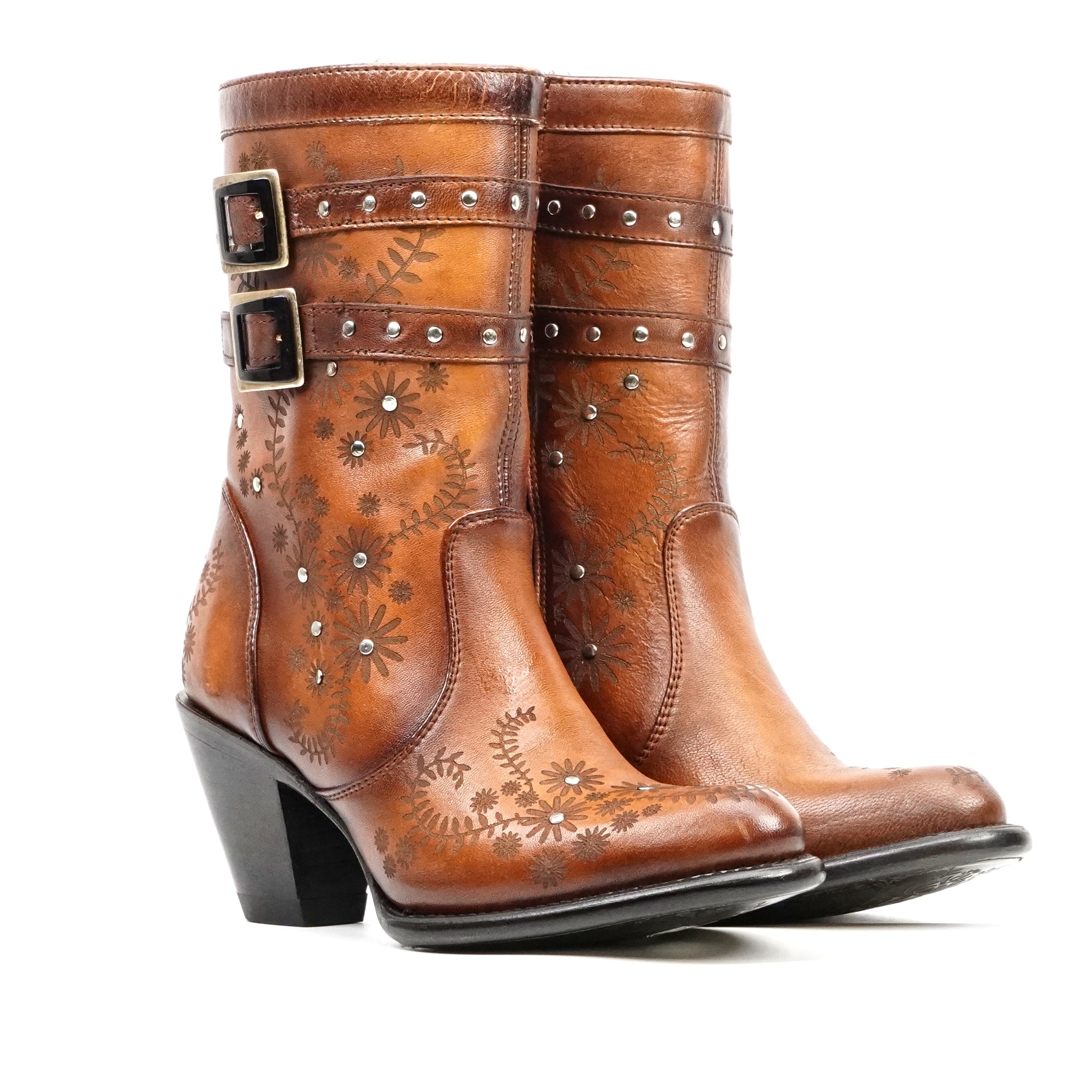 Valentina Burnt Orange Short Boots - J Toe