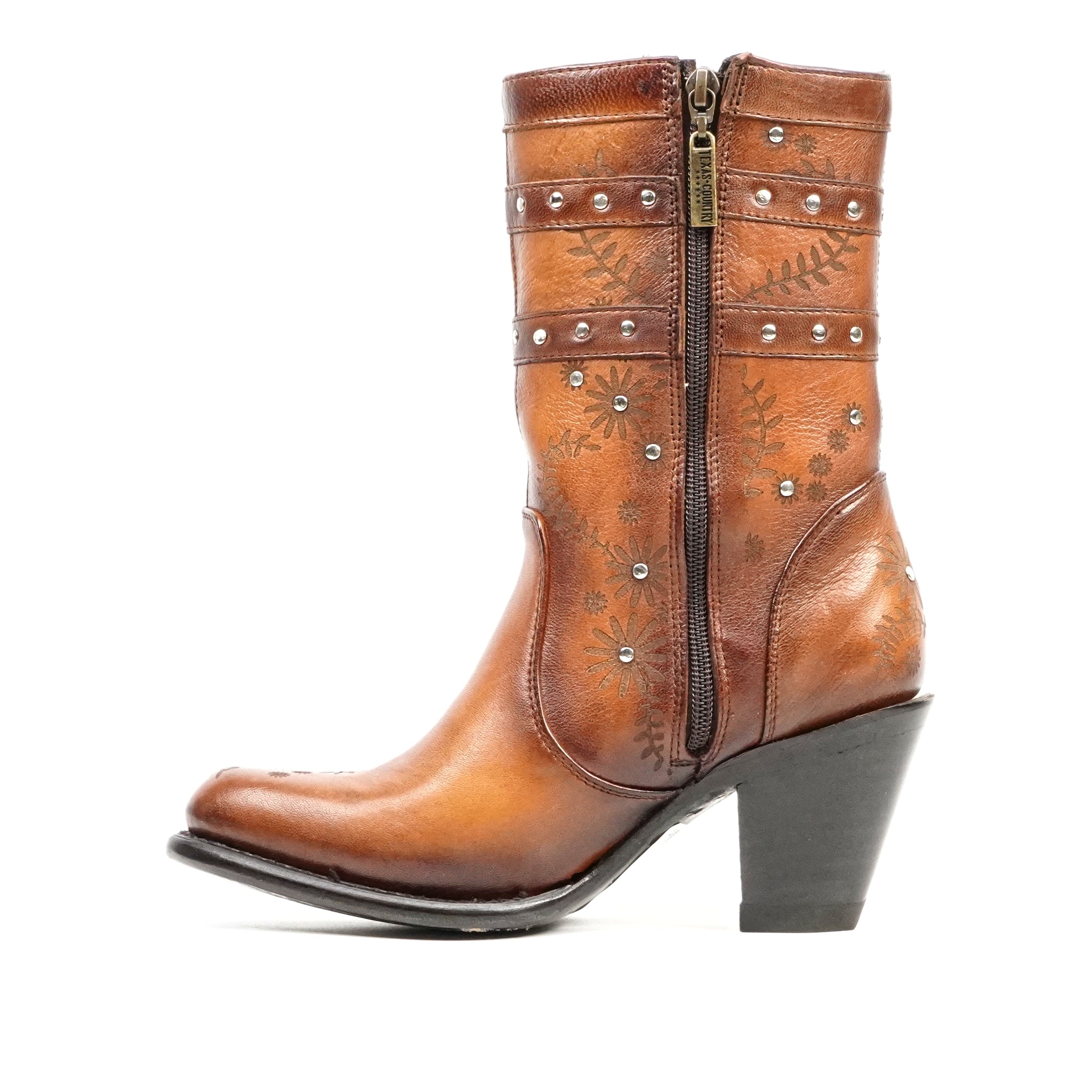Valentina Burnt Orange Short Boots - J Toe