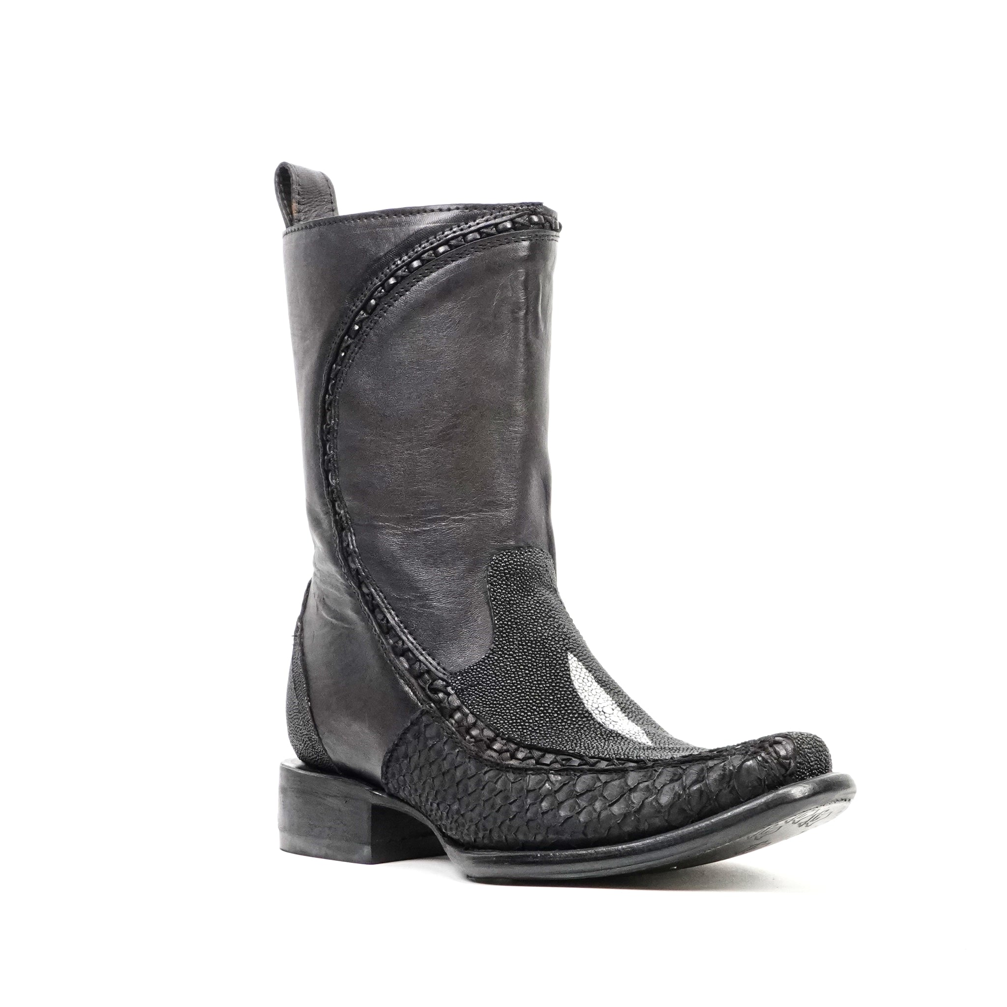 Stingray & Python Short Boots - Narrow Square Toe