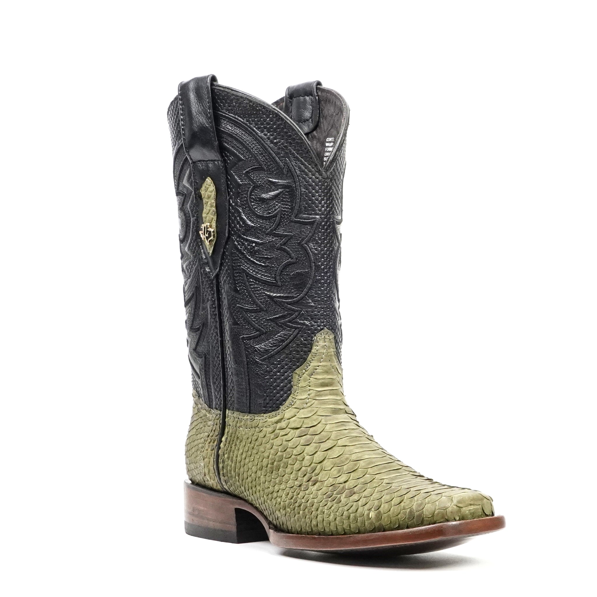 Tanner Python Boots - Jungle Green - Rodeo Toe (PN100)