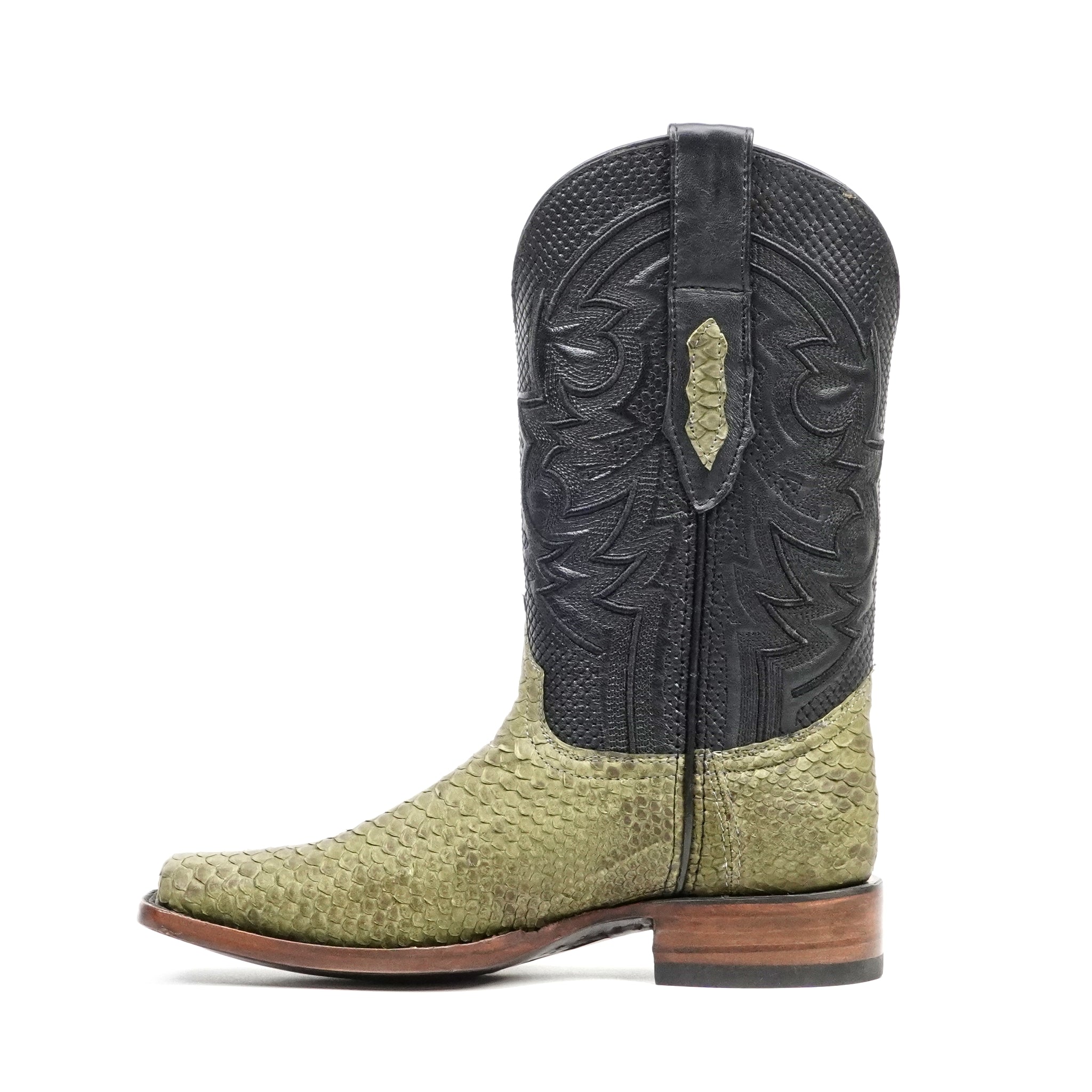 Tanner Python Boots - Jungle Green - Rodeo Toe (PN100)