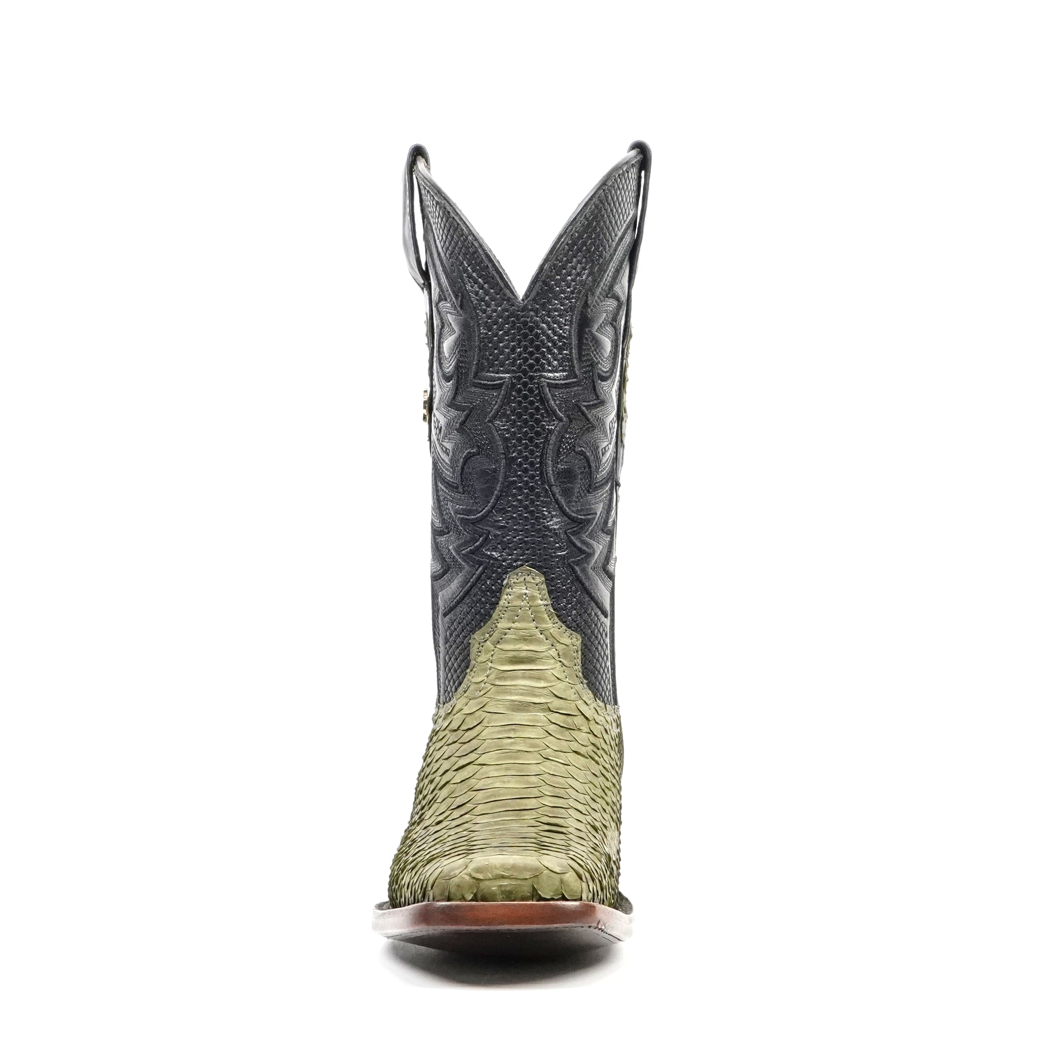 Tanner Python Boots - Jungle Green - Rodeo Toe (PN100)