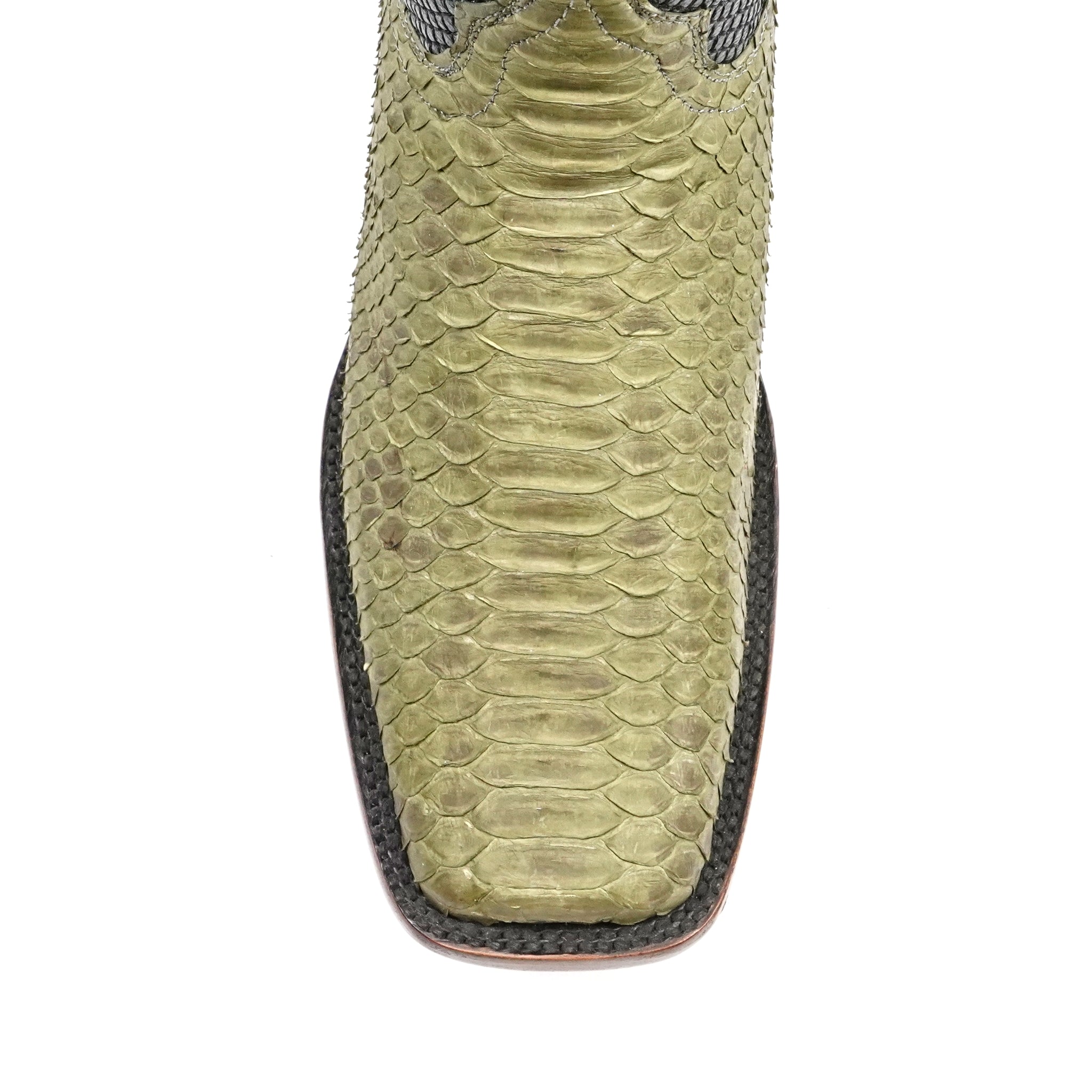 Tanner Python Boots - Jungle Green - Rodeo Toe (PN100)