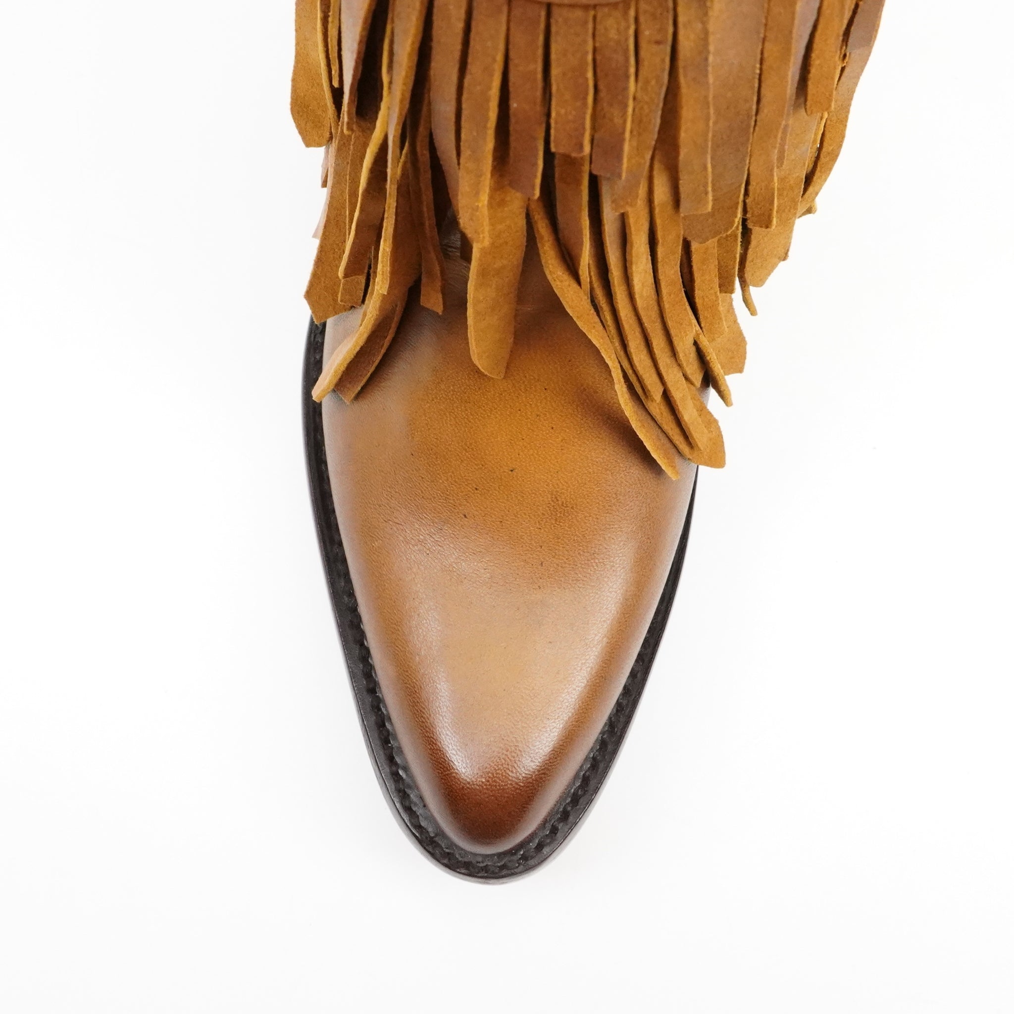 Austin Frills Honey Tan Booties - J Toe