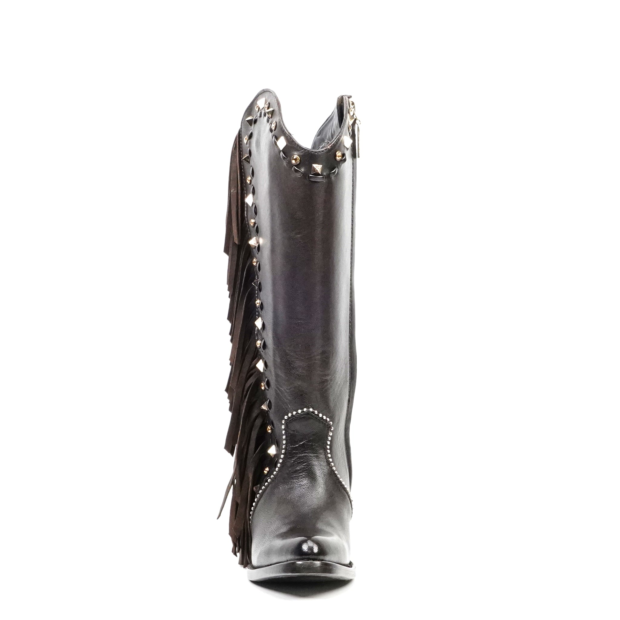 Praga Chocolate Brown Frills Boots - J Toe