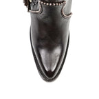 Praga Chocolate Brown Frills Boots - J Toe