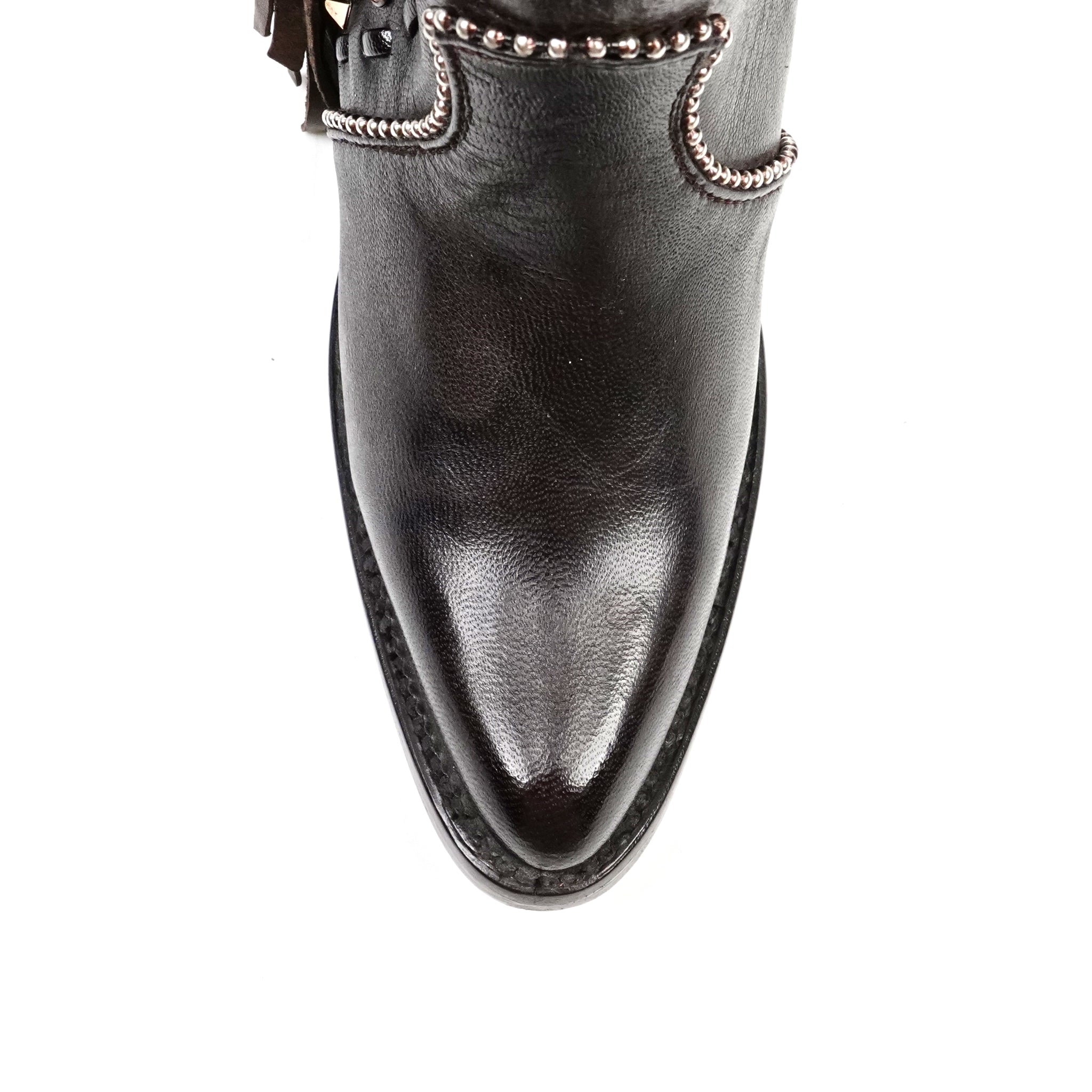 Praga Chocolate Brown Frills Boots - J Toe