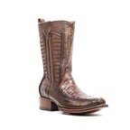 Alligator Belly Short Shaft Boots - Tobacco - Narrow Square Toe (FLO22)