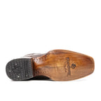 Alligator Belly Short Shaft Boots - Tobacco - Narrow Square Toe (FLO22)