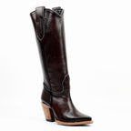 Londres Chocolate Brown Tall Shaft Boots - J Toe