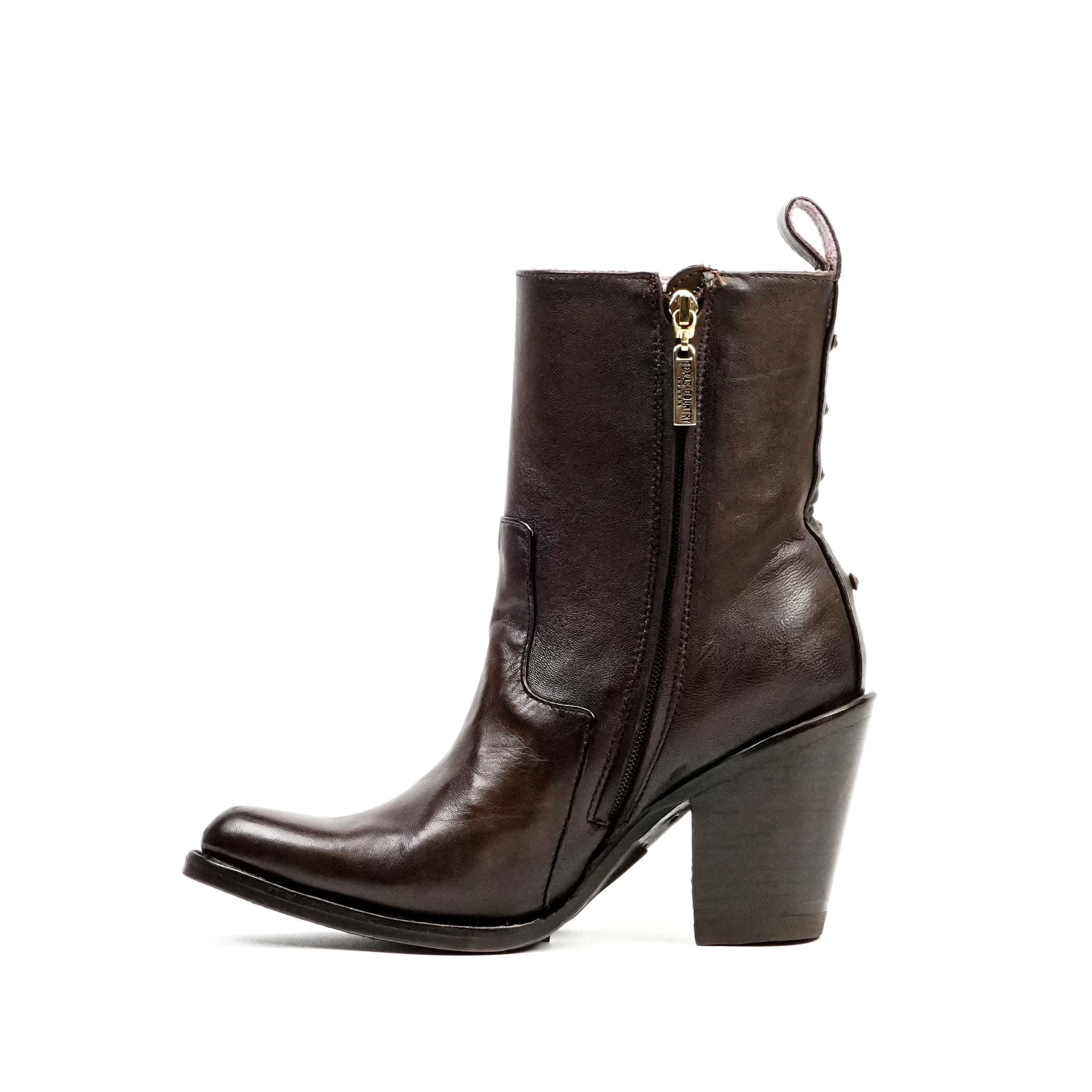 Francia Chocolate Brown Short Boots - J Toe