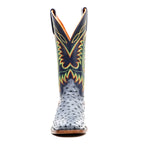 Ridge Ostrich Boots - Safari Blue - Square Toe