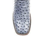 Ridge Ostrich Boots - Safari Blue - Square Toe