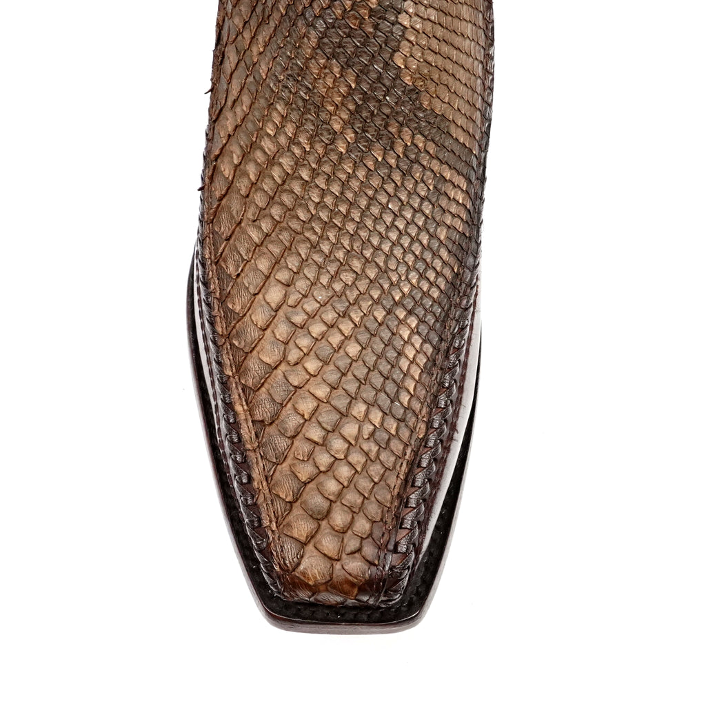 Platinum Python Tamarind Short Boots - Narrow Square Toe