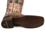 Highland Tobacco Cowgirl Boots - Tall Shaft - Rodeo Toe (E870)