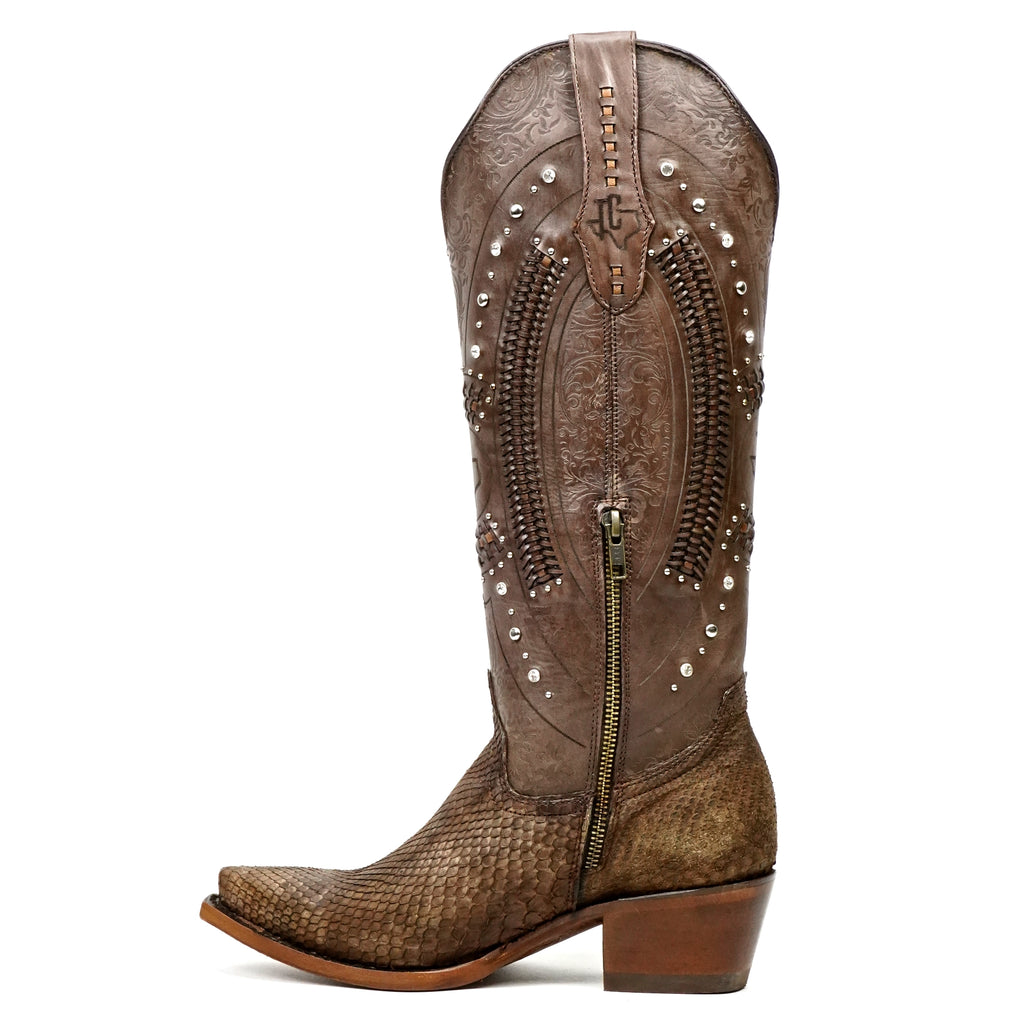 Botas vaqueras Tamarindo Pitón - Caña alta - Punta fina (E31)