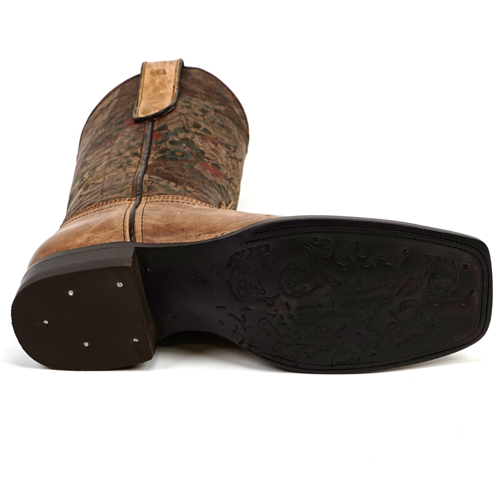 Fresno Tobacco Cowgirl Boots- Short Shaft - Narrow Square Toe (E792)