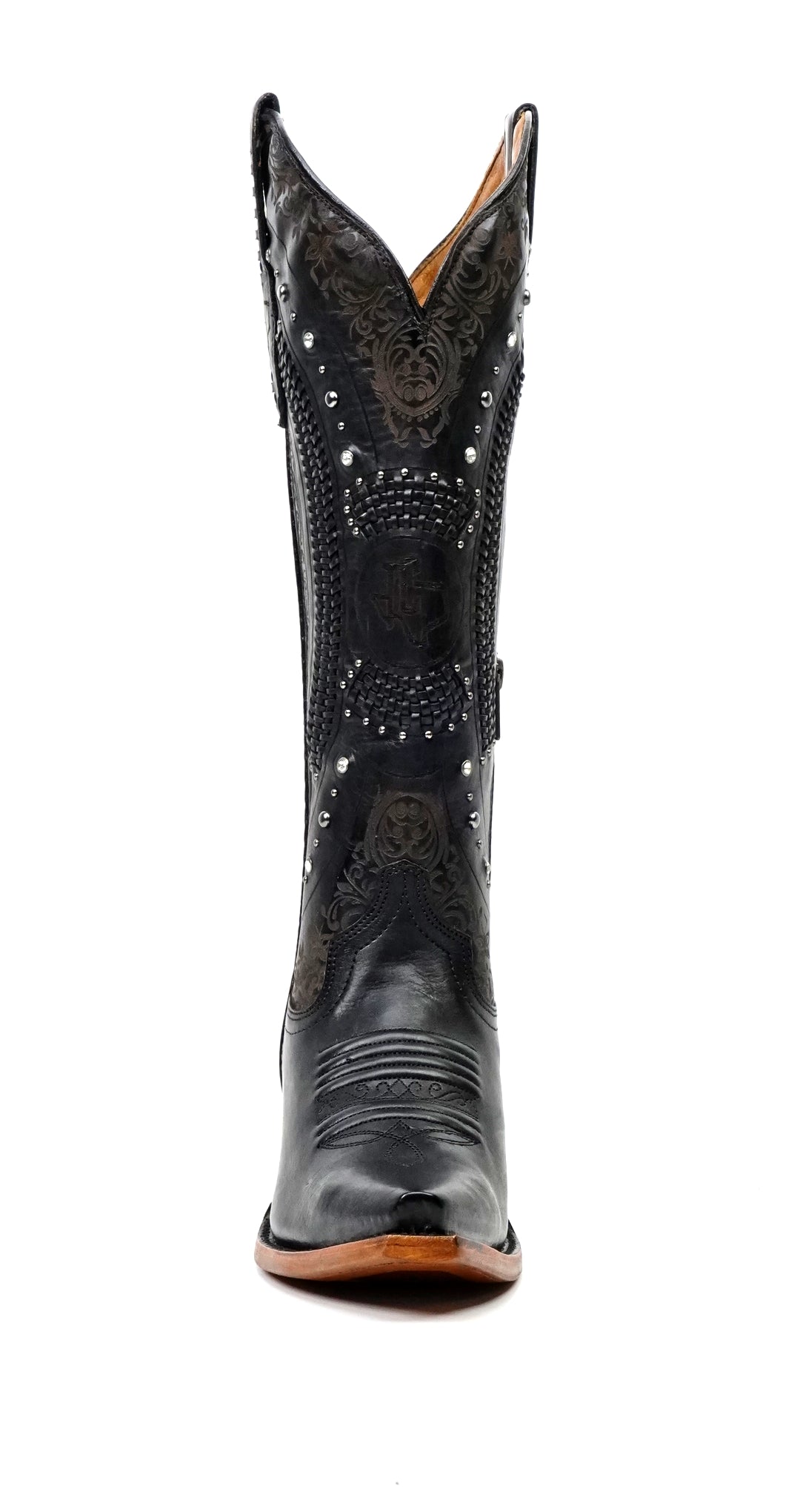 Botas vaqueras de Priscila Cleyton negras - Caña alta - Punta afilada (E871)