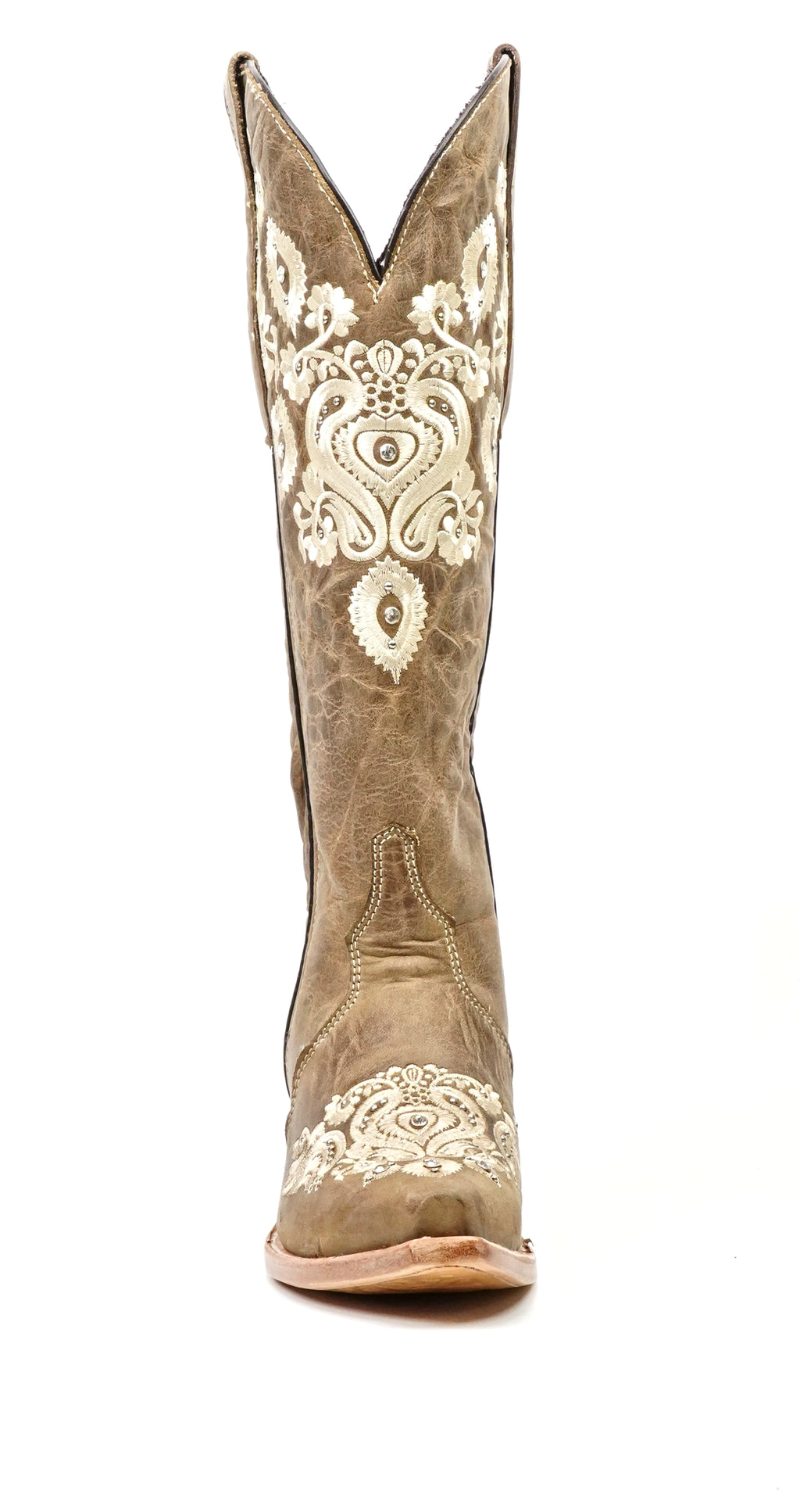 Botas de caña alta Roxanne Tobacco - Punta cuadrada (E840)