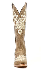 Botas de caña alta Roxanne Tobacco - Punta cuadrada (E840)