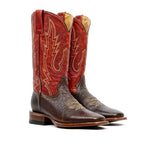 Shrunken Calf Brown Cowboy Boots - Square Toe (TS083)