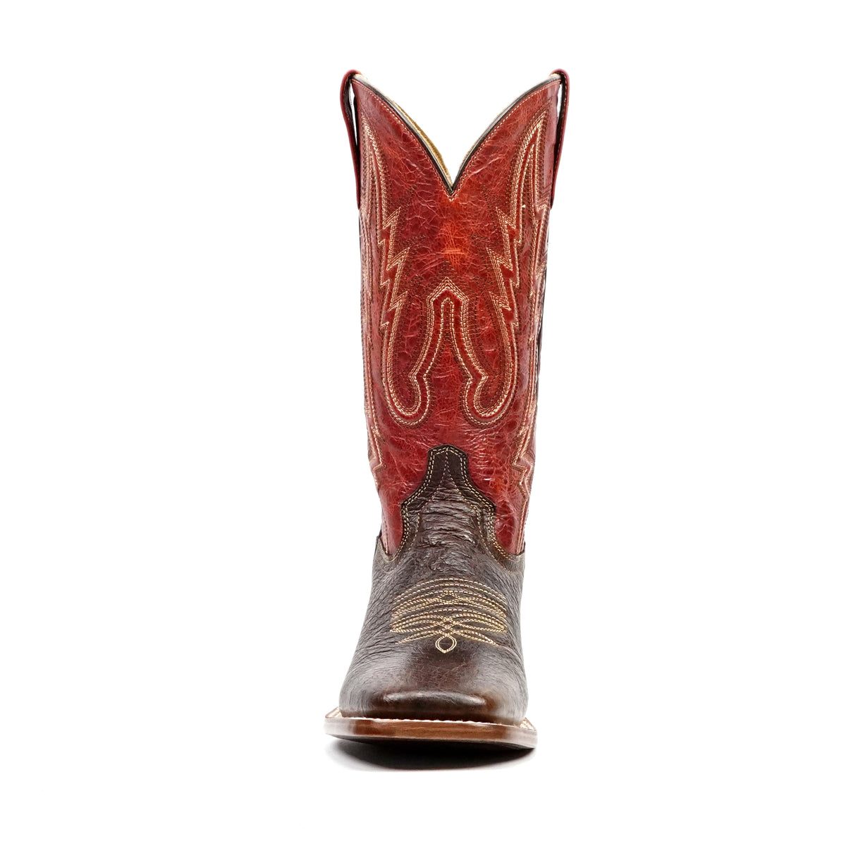 Shrunken Calf Brown Cowboy Boots - Square Toe (TS083)