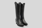 Venus - Alligator Belly Gray Boots - Embossed Leather - Snip Toe (E874)