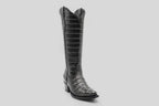 Venus - Alligator Belly Gray Boots - Embossed Leather - Snip Toe (E874)