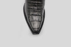 Venus - Alligator Belly Gray Boots - Embossed Leather - Snip Toe (E874)