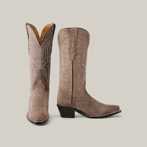 Miranda Suede Gray Leather Sole - Mid Chaft - Snip Toe