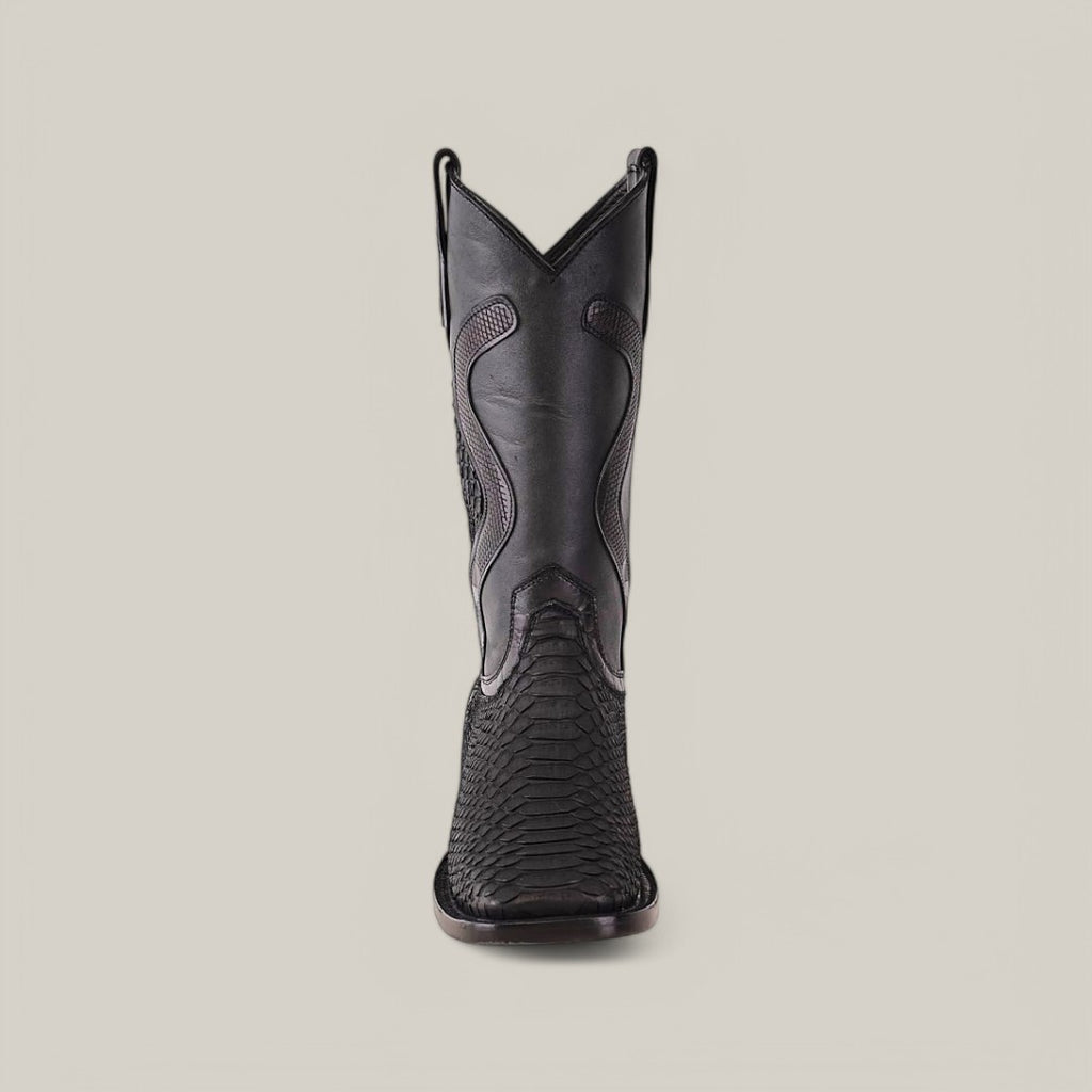 Exotic Python - Diamond - Matte Black - Square Toe